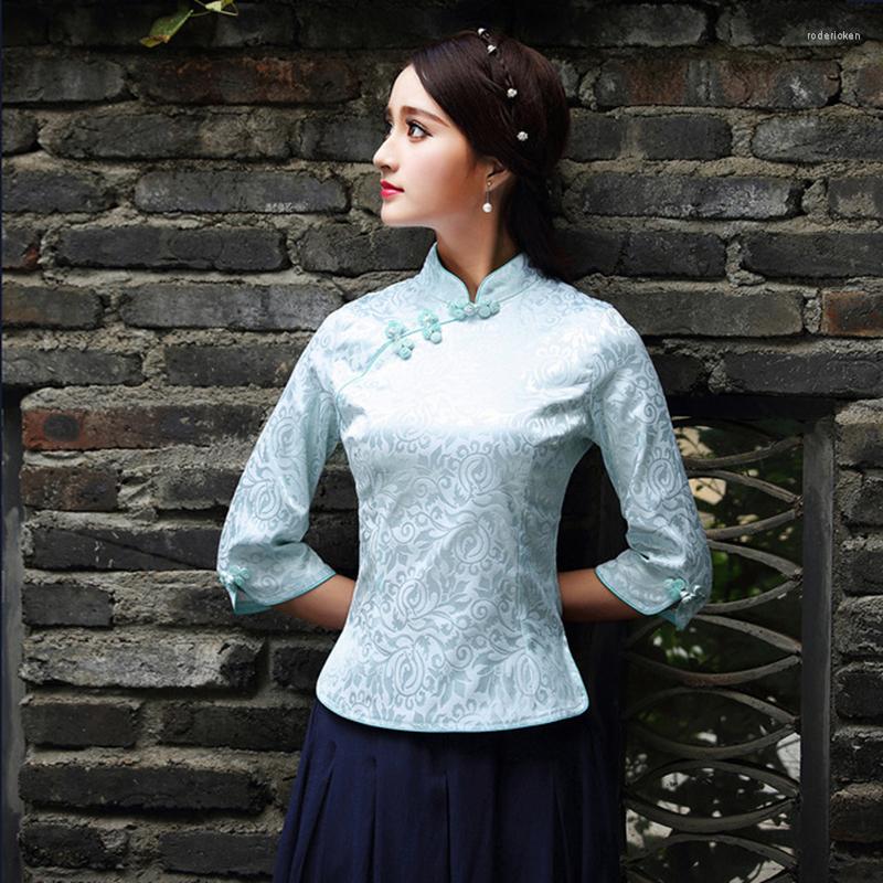 

Ethnic Clothing Summer Daily Plus Size Tang Suit Cheongsam Tops Improved Fashion Retro Short Shirt Women Chinese Women's