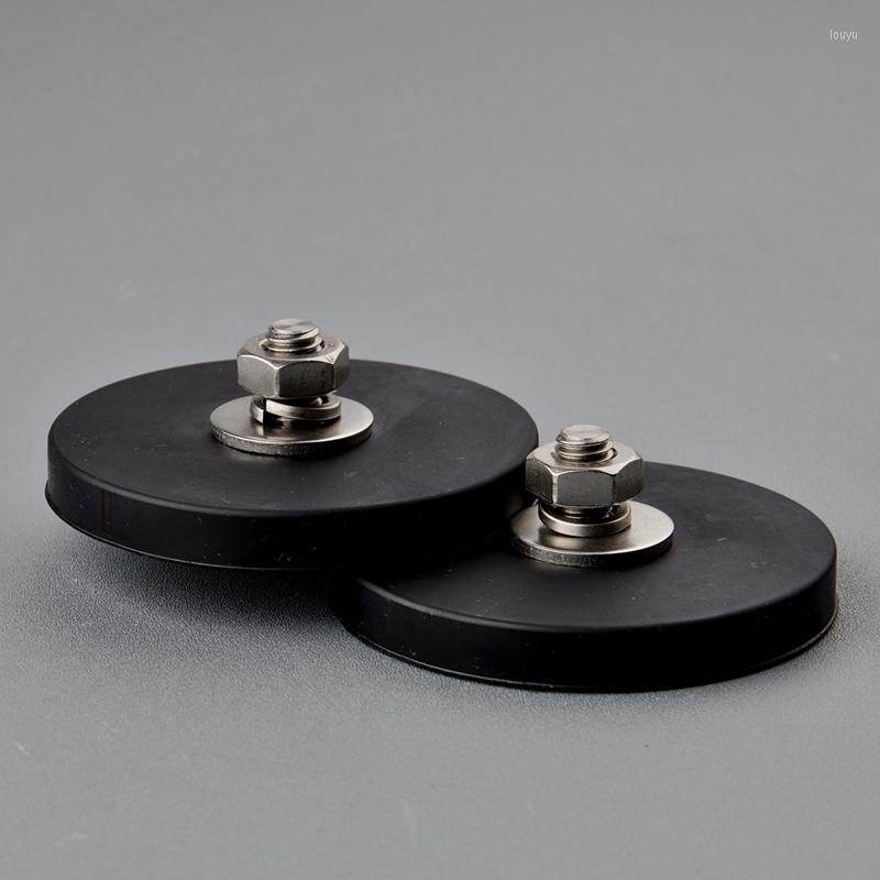 

Lighting System 2Pcs 45KG Powerful Neodymium Magnet Disc Rubber Costed D88x8Mm M8 Thread Surface Protecting LED Light Camera Car Mount Fo