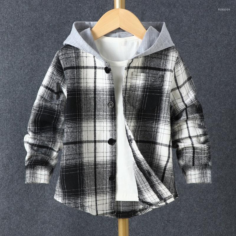 

Jackets Spring Fall Kids For Boys Fashion Clothes Plaid Hooded Coats Toddler Jacket Cool Baby 0-6Y, Sy21238s-og