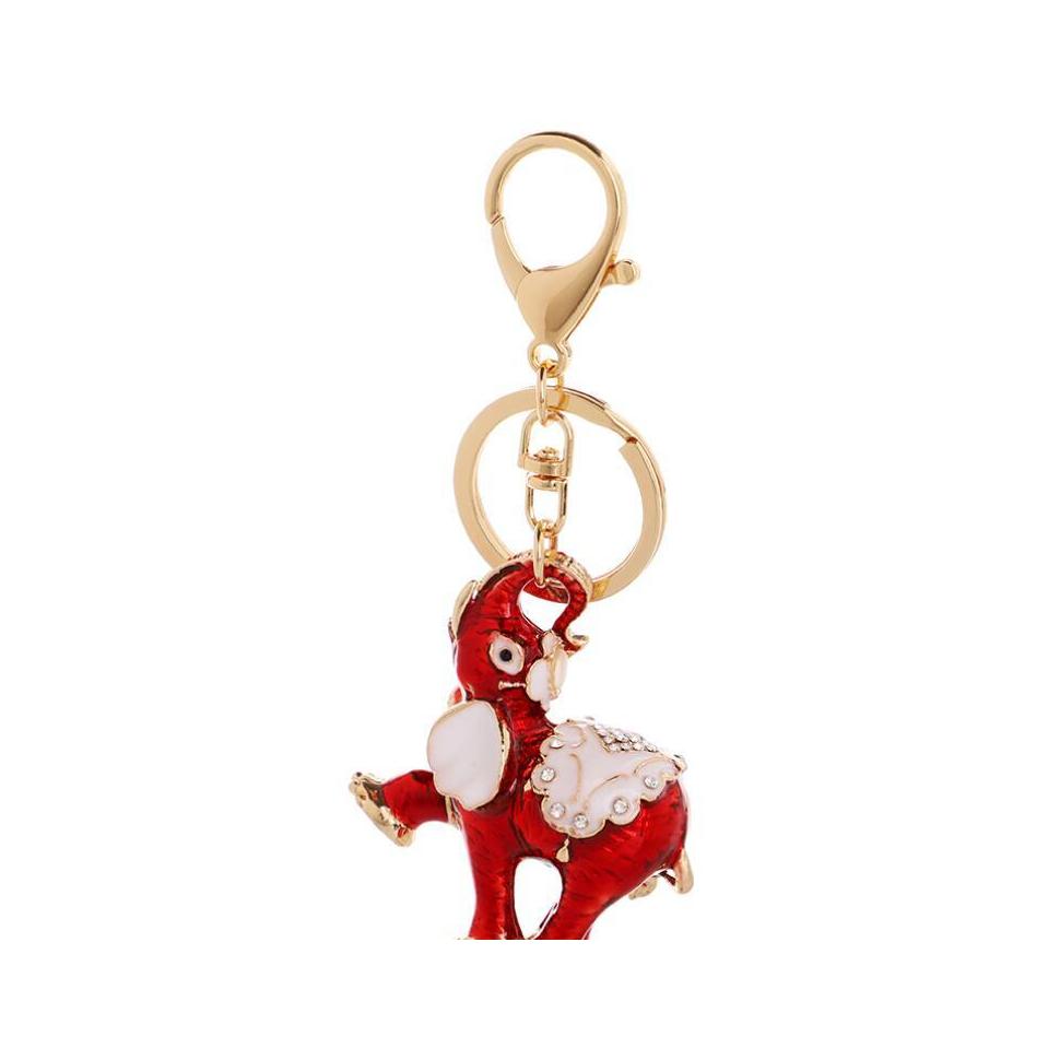 

Keychains Lanyards Creative Alloy Elephant Keychain Accessories Cute Animal Fashion Keyrings Women Bag Charm Pendant Car Key Rings Otkbb