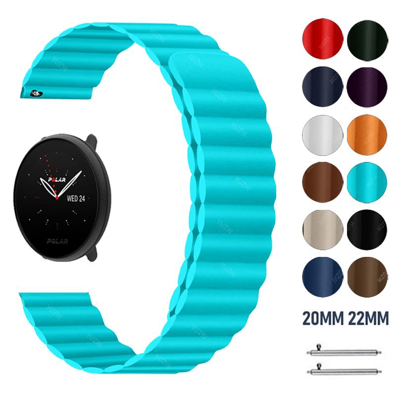 

Watch Bands 20mm 22mm Band For POLAR IGNITE 2 / VANTAGE M2 M UNITE/ GRIT X Soft Leather Magnetic Strap Wristband Bracelet Watchband Belt