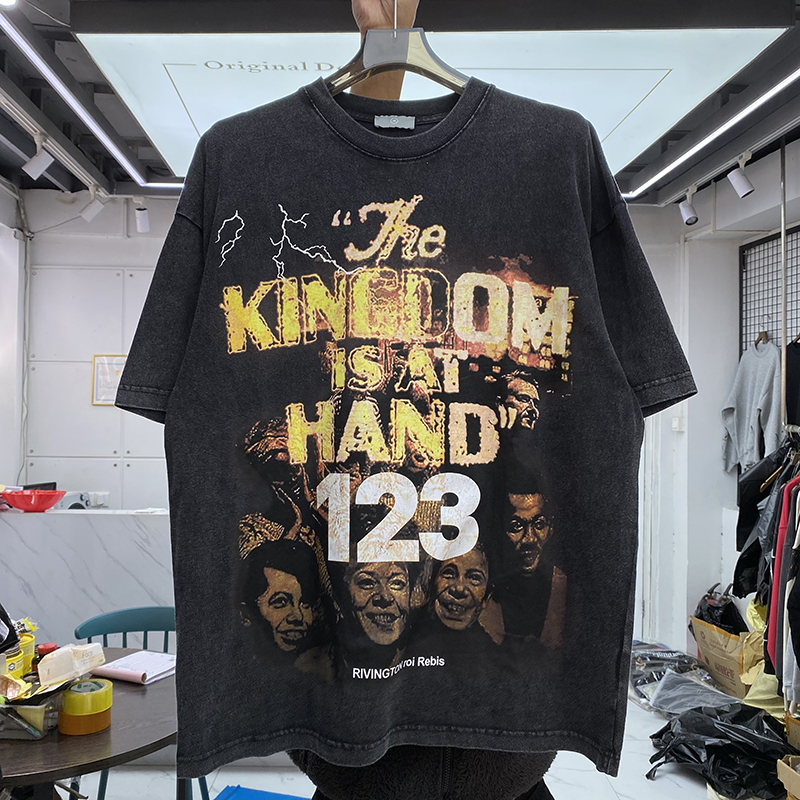

Men's Plus Tees 2023ss Oversized Vintage Washed T Shirt Women Quality T-shirt Top Tee