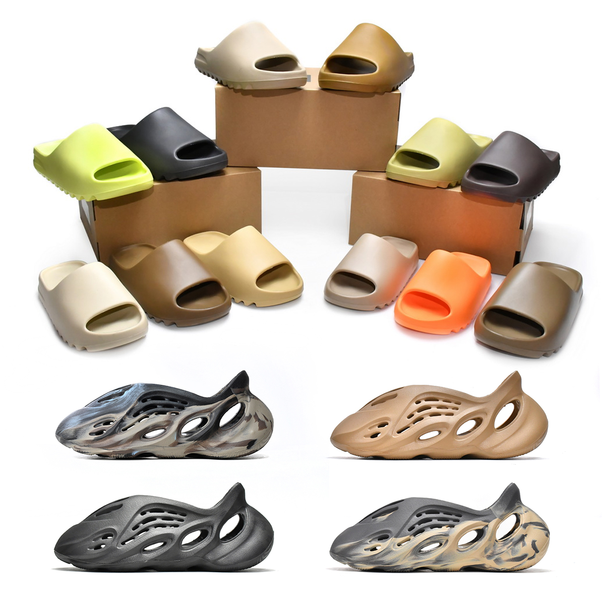 

2023 Designer Slippers Men Woman slider Vermillion Mineral Blue Onyx Pure Sandals Slide Slipper Foam Ochre RUNR Bone Resin Clog Desert Ararat runr slides shoe 36-47, 28
