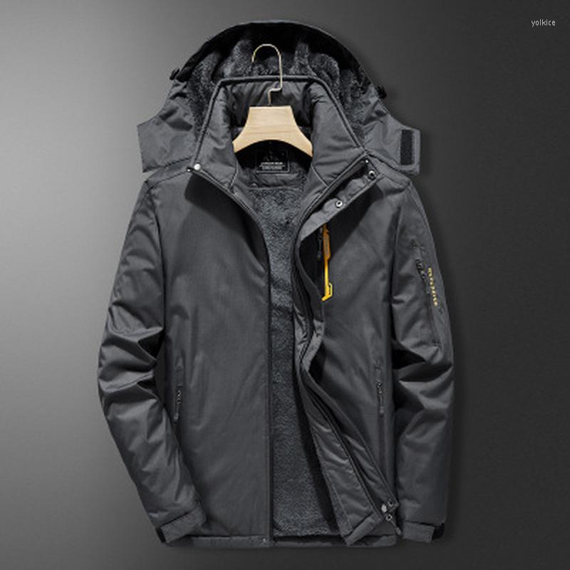 

Men's Down Cotton Windproof Coat 2023 Winter Plus Velvet Thickened Warmth Couple Wear Jackets Cotton-padded Jacket Dad Cold, Male dark gray