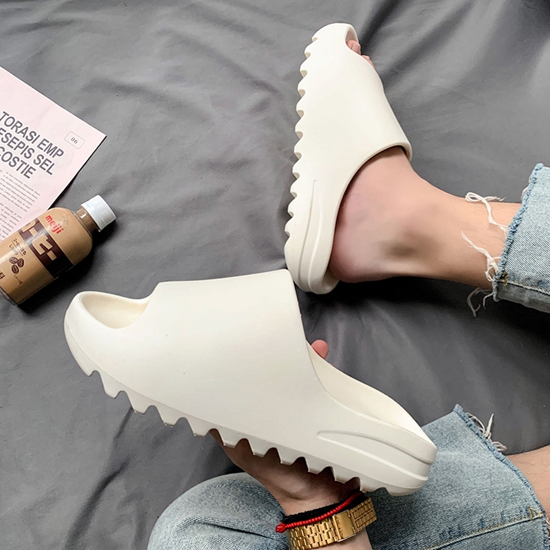With Box Mens Highquality Slippers Womens Fashon Thick Soled Slipper Outdoor Summer Beach Home Beige Sandals