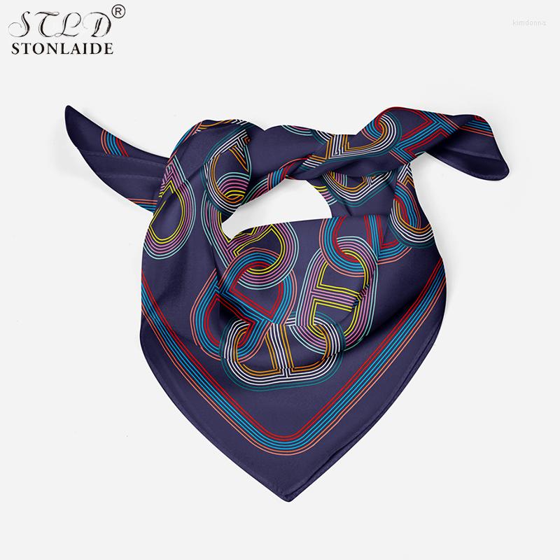 

Scarves Fashion Ethnic Stylish Ladies Imitation Silk 2023 Summer 53CM Small Square Neck Scarf For Women Professional OL Shawl
