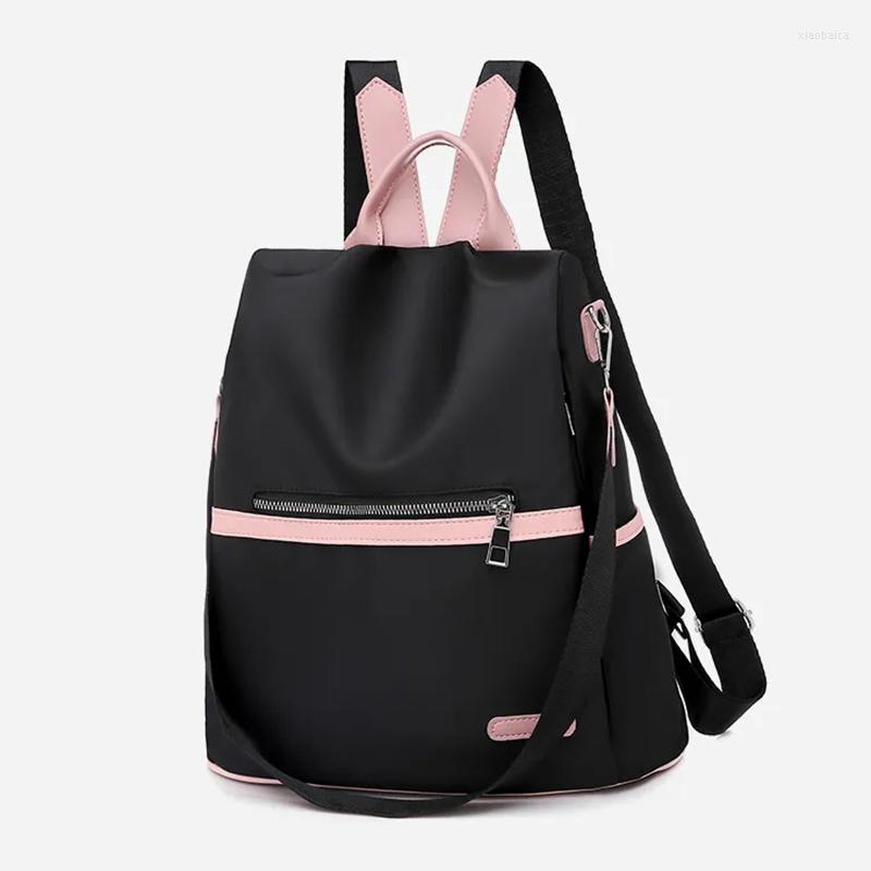 

School Bags Casual Anti-theft Backpack Women Black Waterproof Oxford For Teenage Girls High Quality Fashion Travel Tote
