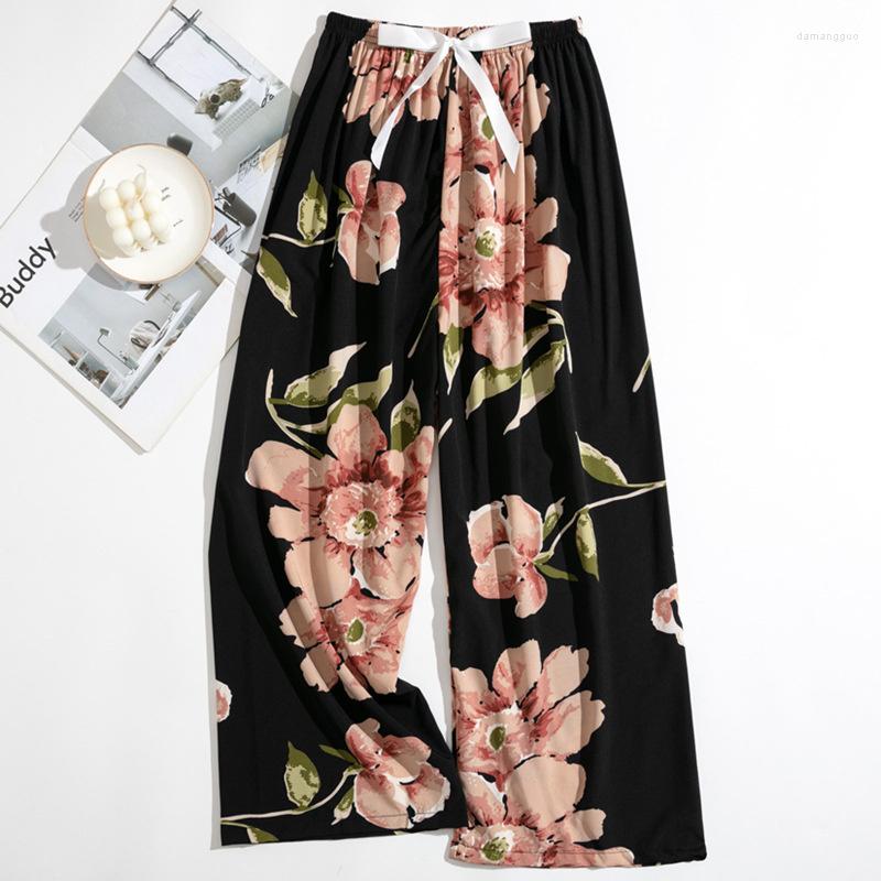 

Women's Sleepwear Print Flower Sleep Bottom Women Cotton Long Pant Home Pajamas Soft Slip Spring Pants Drawstring Big Size Casual, 13