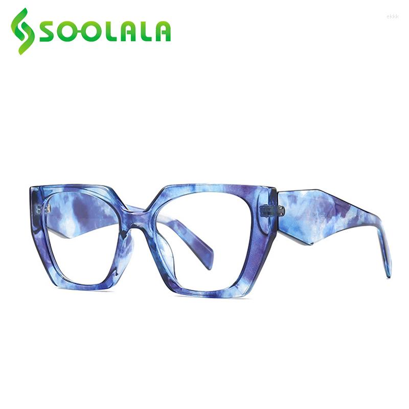 

Sunglasses SOOLALA Square Anti Blue Light Reading Glasses Women Wide Arms Reader Magnifying Farsighted Presbyopic Eyewear 0.5 0.75 To 4.0