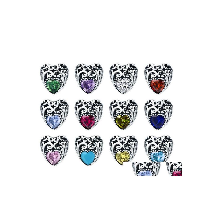 

Silver 925 Sterling Sier Month Birthst Cubic Zircon Cz European Beads Fit Charm Craft Bracelet Diy Jewelry Making Drop Delivery Otpxe