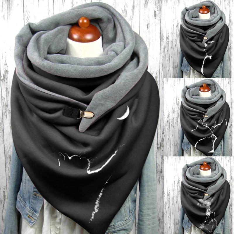 

Scarves Women Wrap Warm Shawls Button Soft Print Casual Fashion Winter Scarf Trend Toasty River Plate