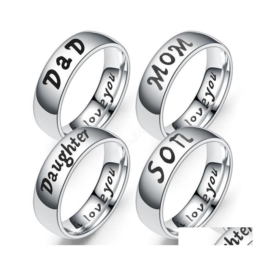 

Band Rings I Love You Dad Mom Son Daughter Letter For Women Men Stainless Steel Family Warmth Finger Ring Fashion Jewelry Gift Drop D Otrtk