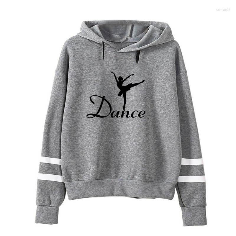 

Women' Hoodies Cartoon Dance Girl Letter Print Sweatshirt For Female Spring Dancer Student Lover Gift Women Femmes Splice Sweatshirts, Black