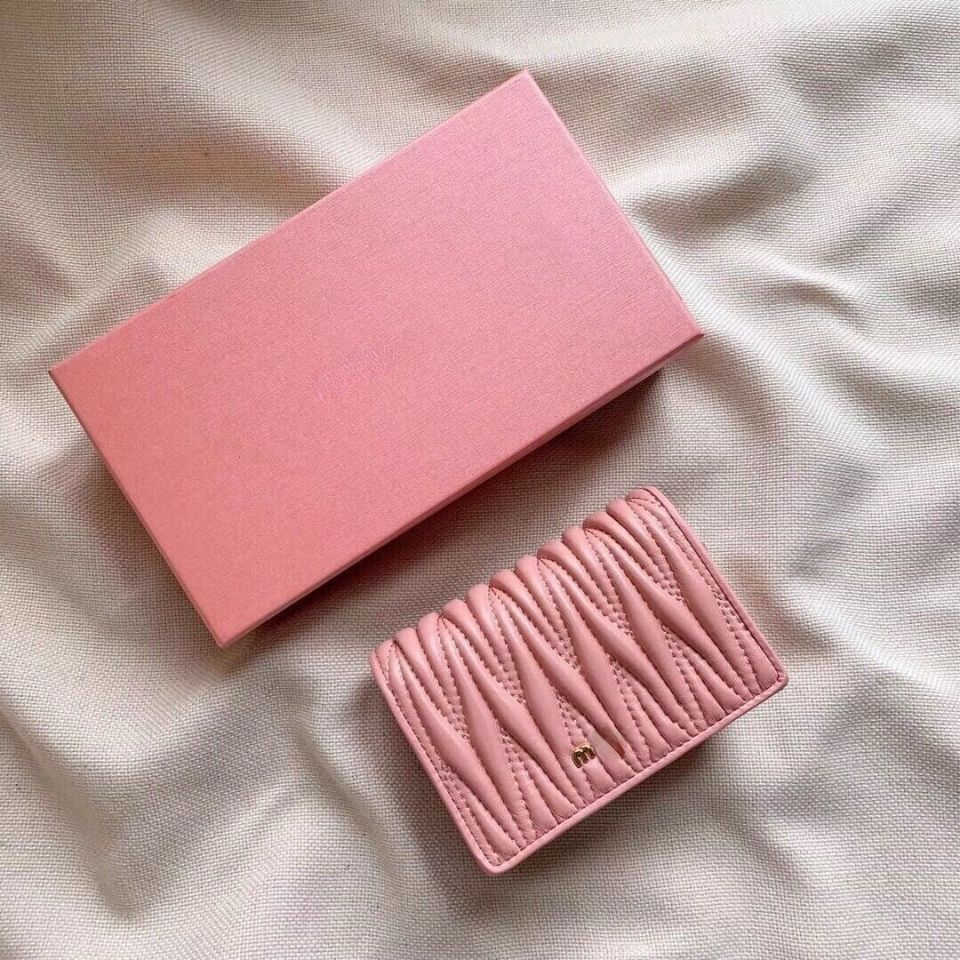 

Brand Designer bags Wallet Card pack Sheepskin Fold Women's Short change Coin Purse High Value Wallets Card Versatile Fashion Leather Simple Factory Direct Sale, Pink sheepskin