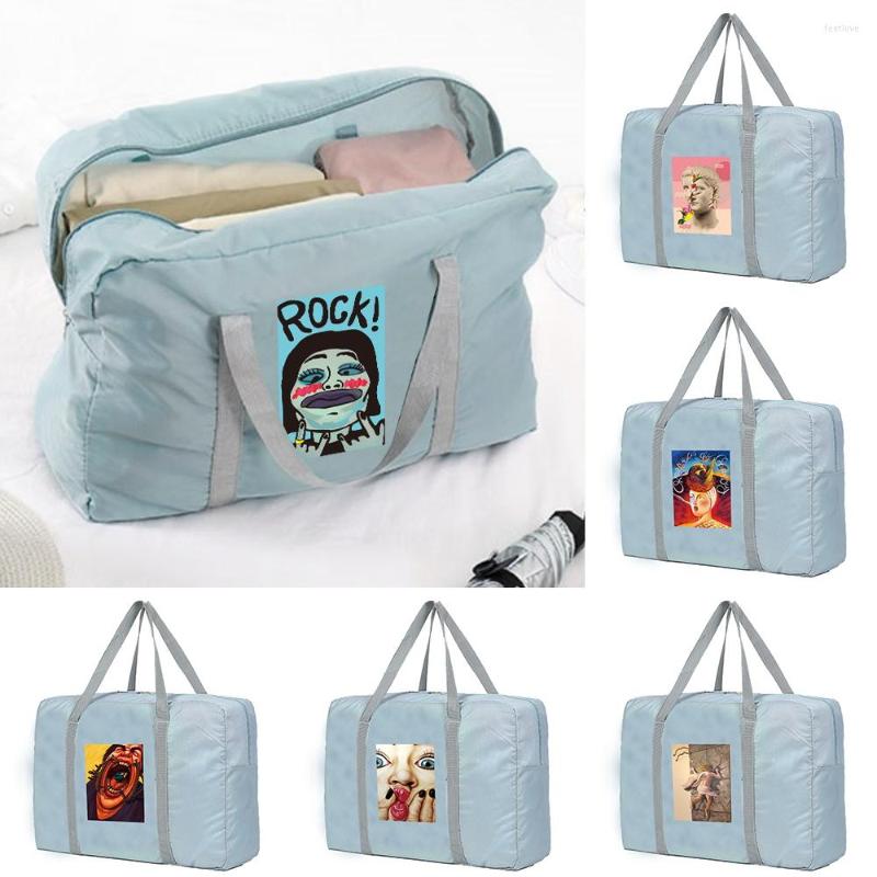 

Duffel Bags Unisex Travel Organizers Large Capacity Weekend Bag Funny Pattern Foldable Clothes Storage Carry On Handbags, Pink