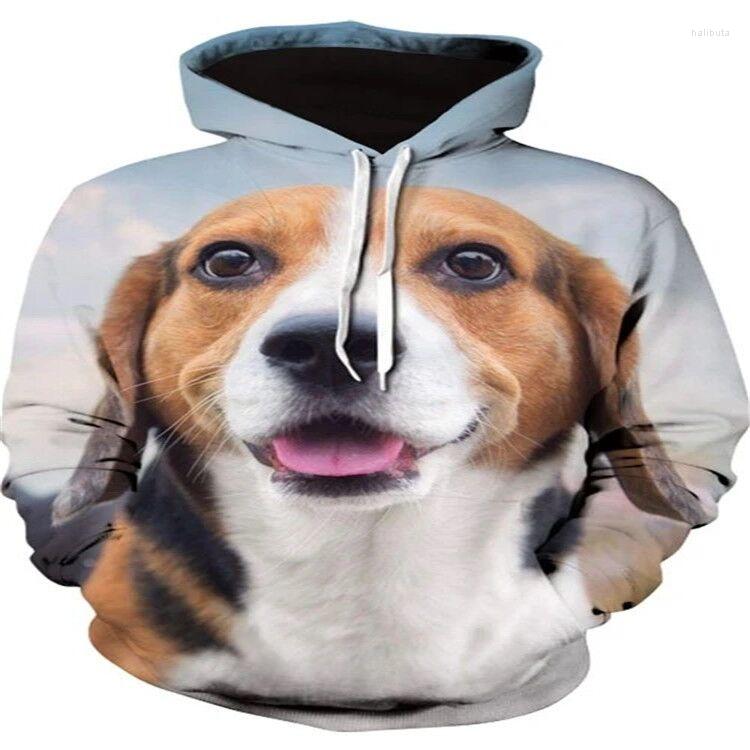 

Men's Hoodies 2023 Fall/Winter 3D Digital Print Hoodie Long Sleeve Loose Cute Dog Pullover Fashion Teen Clothing, Army green