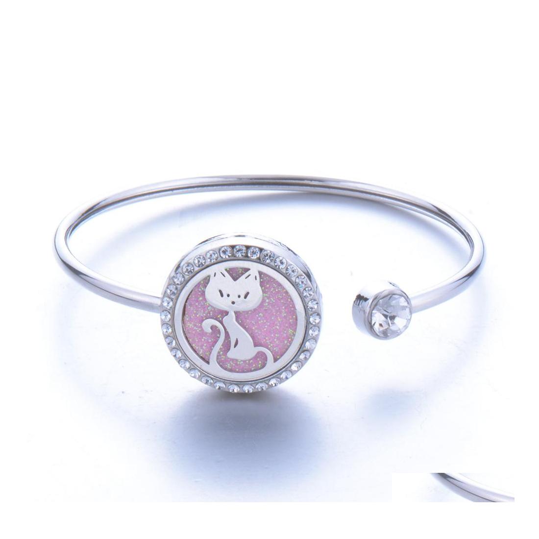 

Bangle Women Stainless Steel Tree Of Life Aromatherapy Openable Diffuser Jewelry Crystal Essential Bracelet Per Aroma Gift Drop Deli Otf04