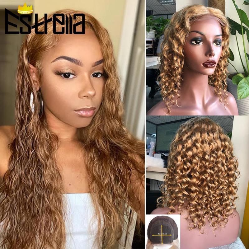 

Brazilan #27 Color Water Wave Lace Front Human Hair Wigs For Black Women Pre-Plucked Closure