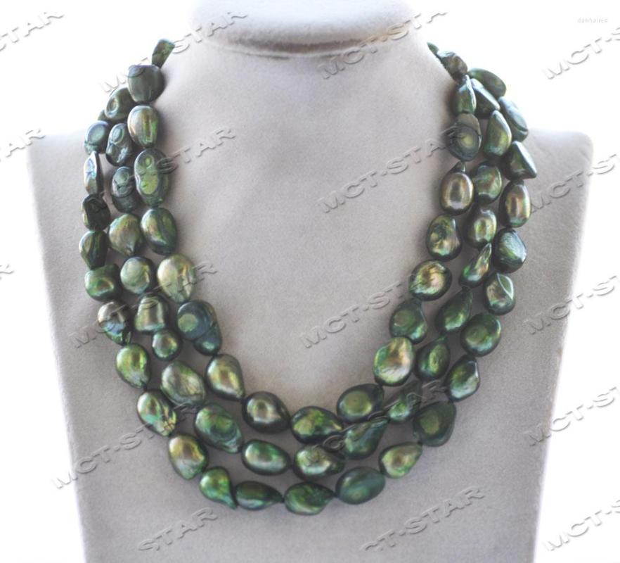 

Chains Z12408 50" 14mm Green Baroque Freshwater Pearl Necklace