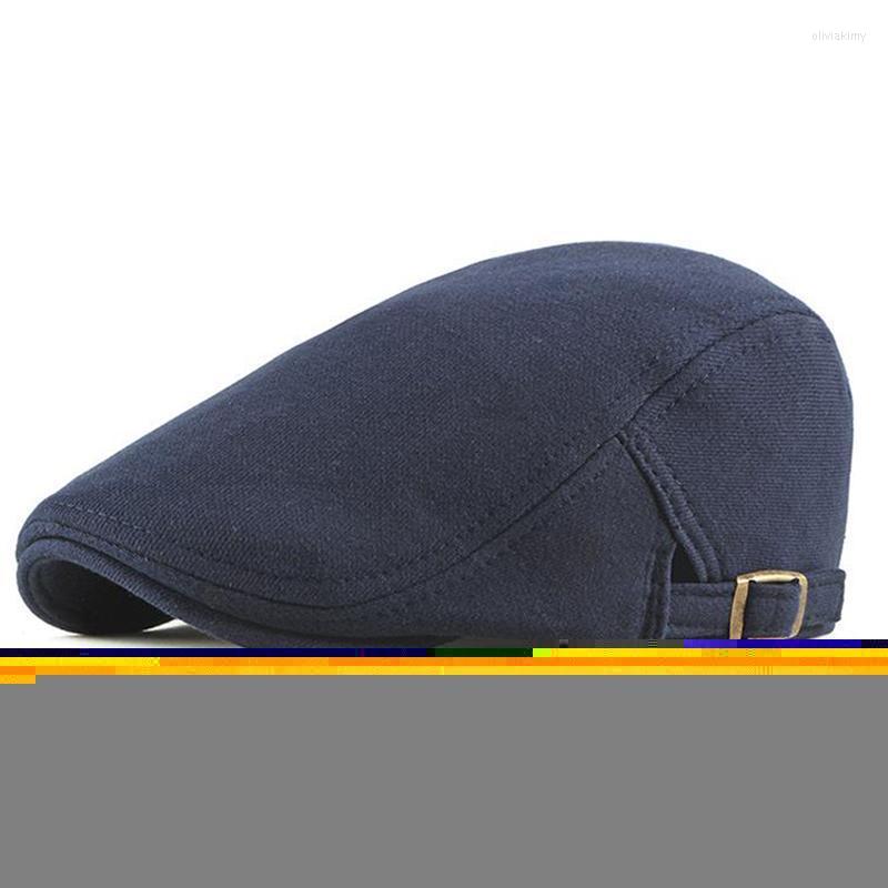 

Berets Cotton Adjustable Sboy Caps Men Woman Casual Beret Flat Ivy Cap Soft Solid Color Driving Cabbie Hat Unisex Black Gray HatsBerets Oliv