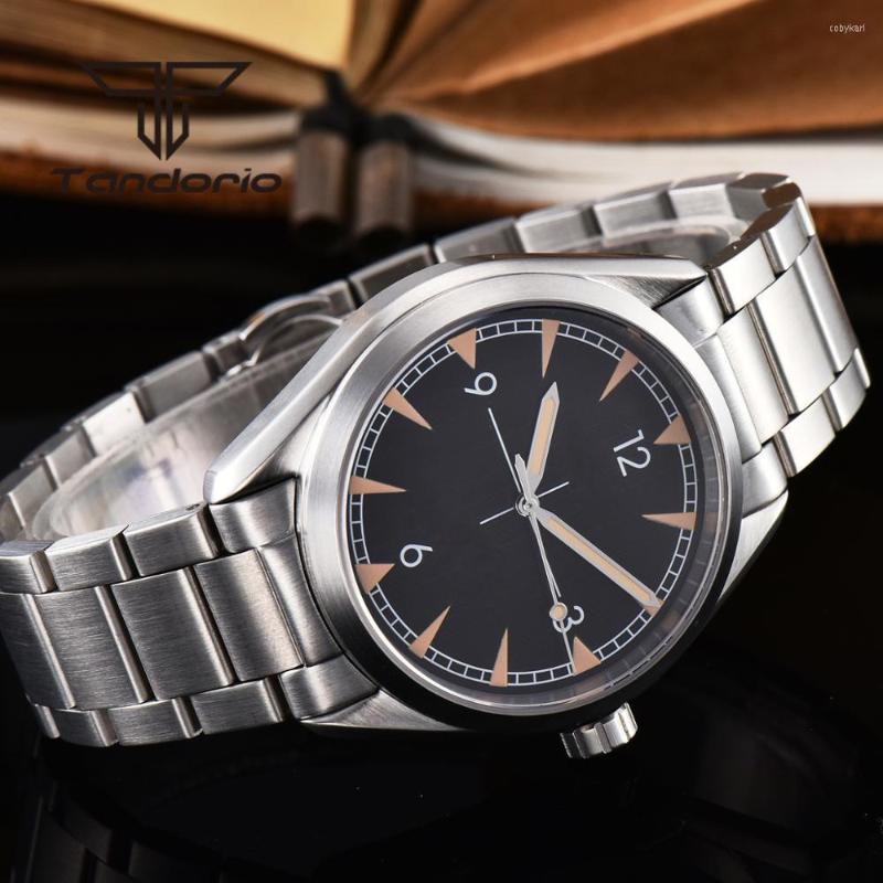 

Wristwatches 41mm Brushed Automatic NH35A Miyota8215 ST1612 Movement Men's Wristwatch Sapphire Glass Luminous Dial Steel Bracelet, Blue dial