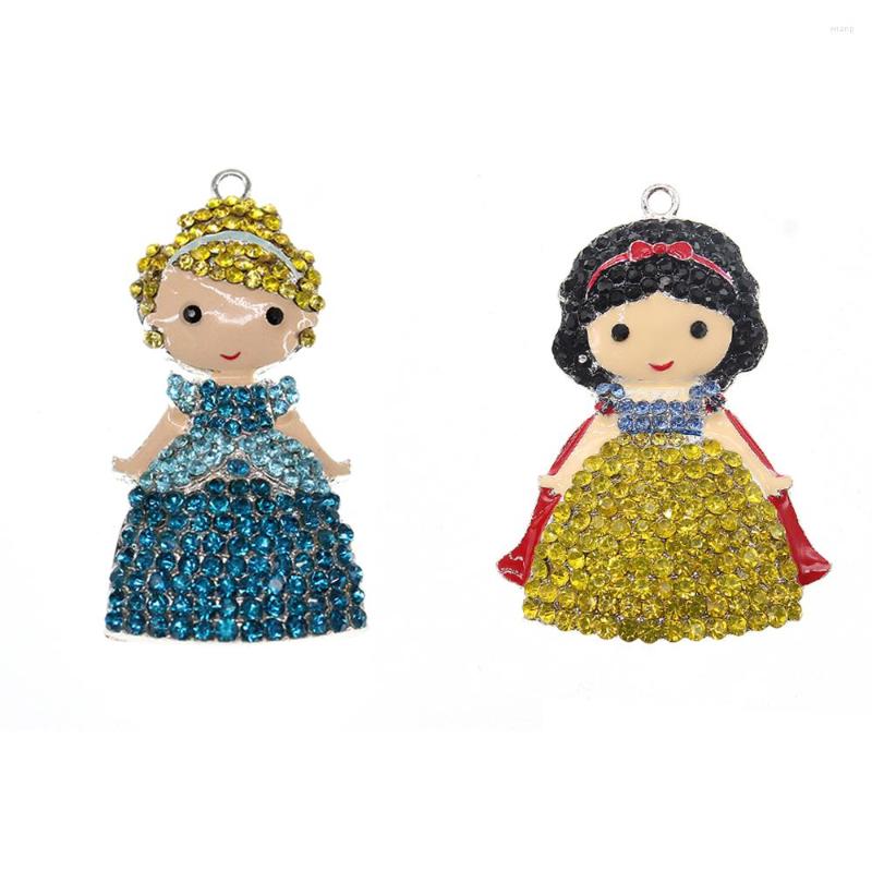 

Pendant Necklaces Fairy Style Blue Rhinestone Princess With Yellow Little Girl