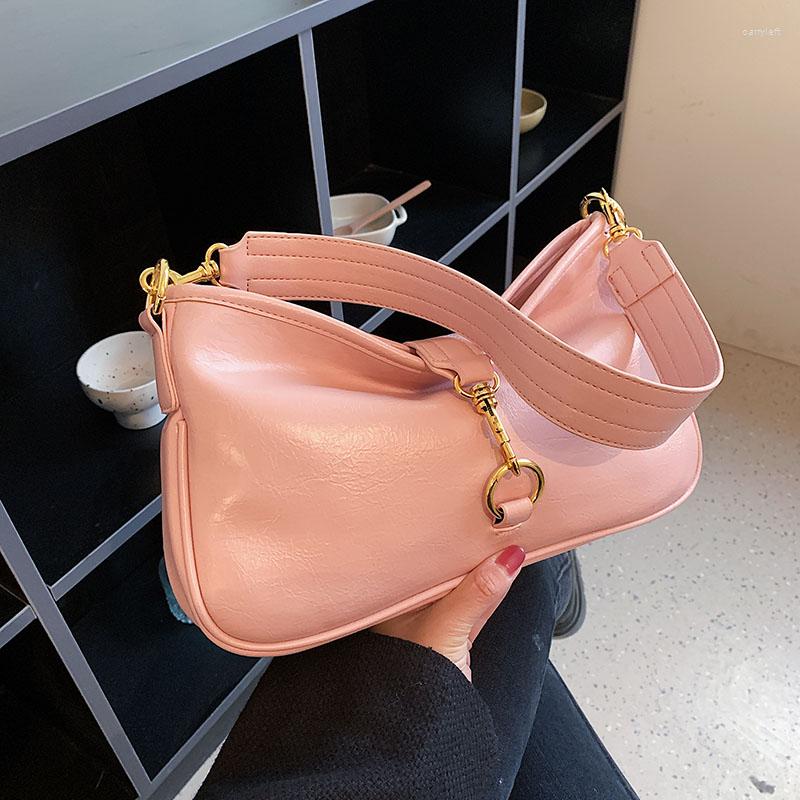 

Evening Bags Top Brand Underarm Bag For Women Designer Handbag And Purse High Quality Soft Leather Shoulder Armpit Fashion Chain Tote, White