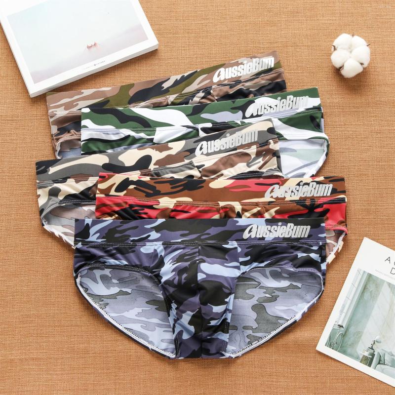 

Underpants Men's Cool Summer Camo Low Waist Briefs, Blue