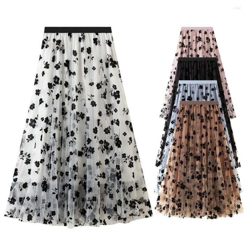 

Skirts Party Skirt All Match Streetwear Sweet Slim Mid-Calf, Blue