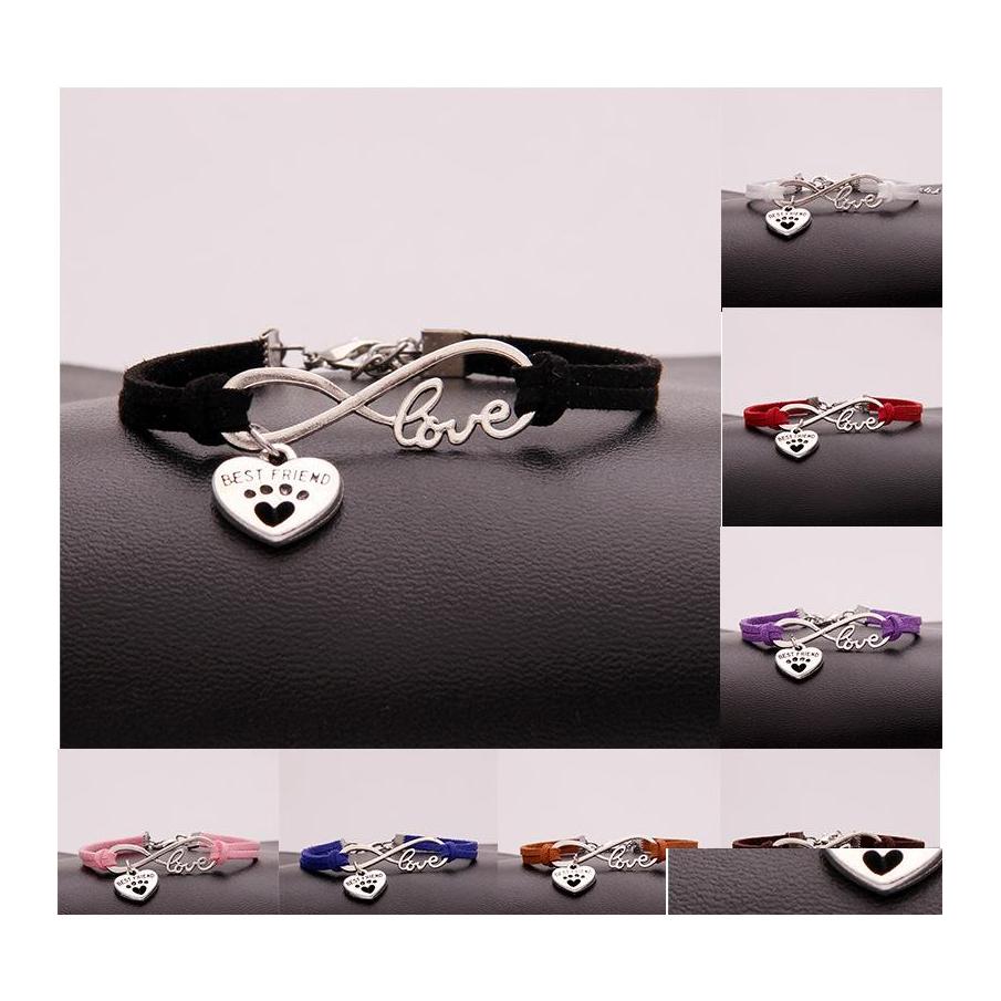 

Charm Bracelets Bff Friend Infinity For Women Men Dog Claw Heart Letter Veet Wrap Bangle Girl Boy Friendship Fashion Jewelry Drop Del Otvxu