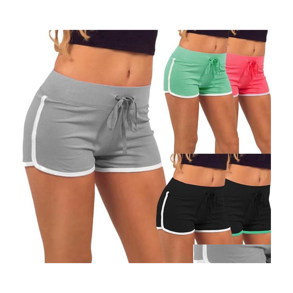 

Yoga Outfits Summer Solid Color Sports Shorts Large Size Fitness Outdoor Short Exercising Running Workout Gym Drop Delivery Outdoors Dhz76, Black and white