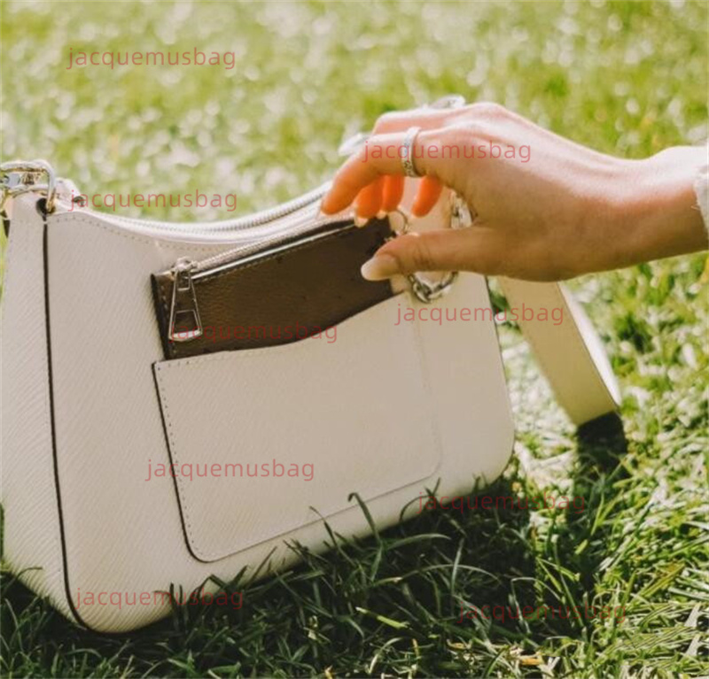 

Women MARELLE bag designer underarm bags handbag Water ripple Luxury Shoulder crossbody wallet Coin purse pouch marelles genuine leather Axillary Package M80688, White