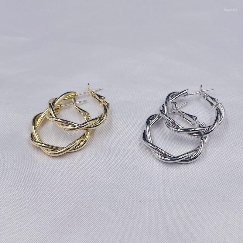 

Hoop Earrings 2023 Fashion Women Temperament Retro Geometric Twining Large Sexy Party Round Circle Jewerly