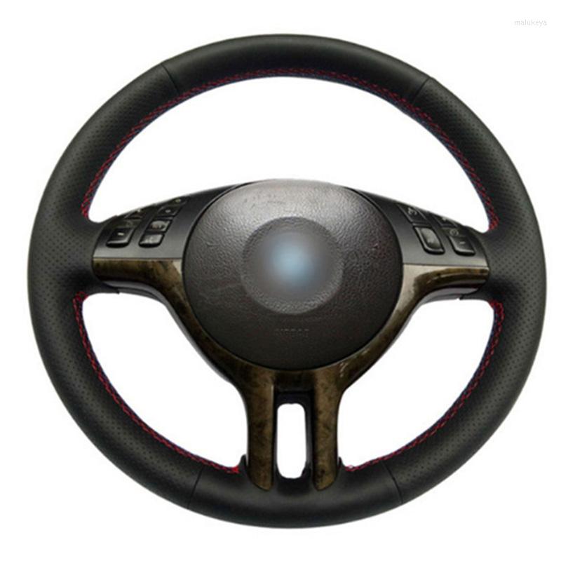 

Steering Wheel Covers Top Leather Hand-stitch On Wrap Cover For E39 E46 325i E53 X5