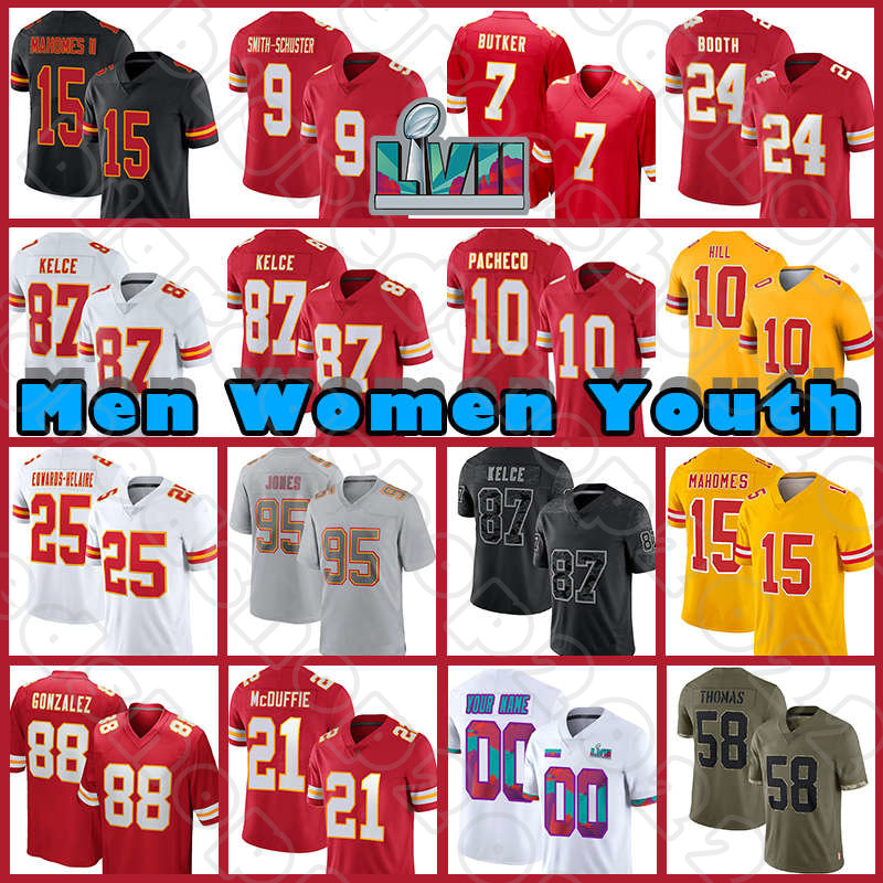 

15 Patrick Mahomes Travis Kelce Isiah Pacheco Football Chris Jones Jersey Chiefes JuJu Smith-Schuster Creed Humphrey Kansases City Nick Bolton Toney Trent McDuffie, Custom men 2022(q z)