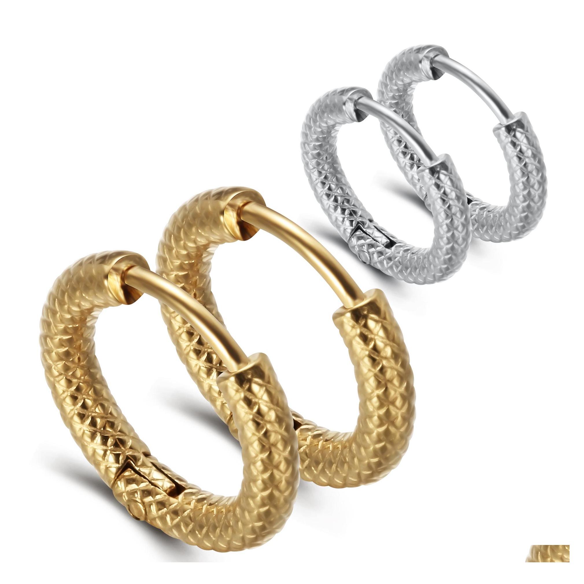 

Hoop Huggie Stainless Steel Earrings For Women Punk Hypoallergenic Titanium Hie Ear Jewelry Party Gift Drop Delivery Ot3Vn