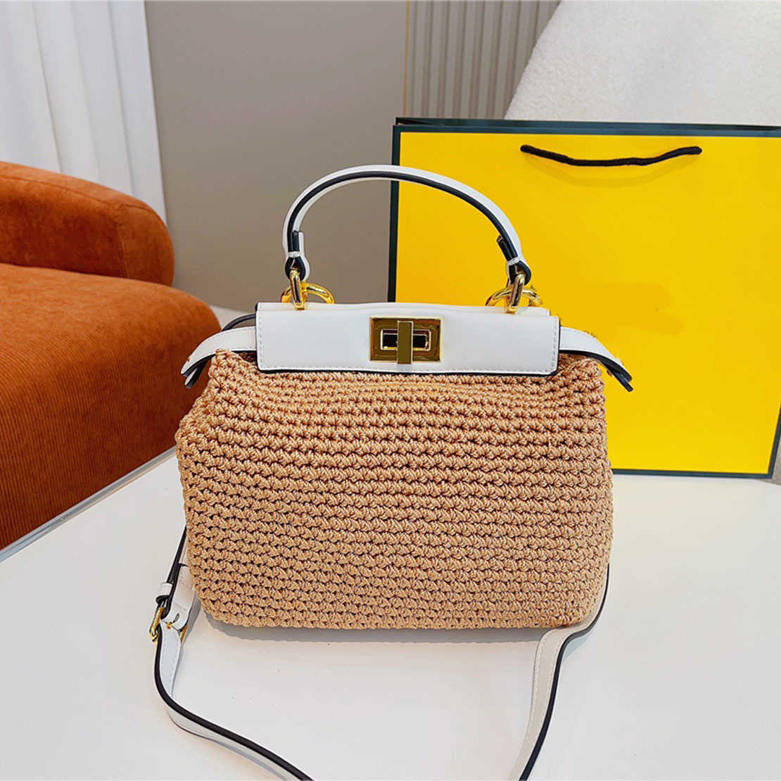 

designer bags straw bags women bag beach handbags lady shoulder bags Trend Shopping Messenger Purse fashion bag handbag 230201, Brown