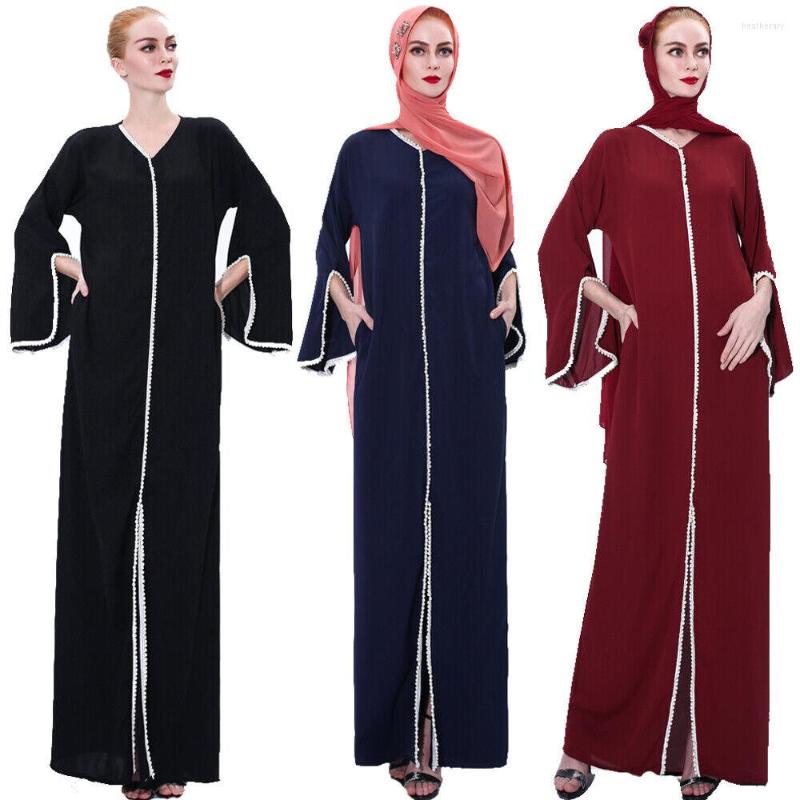 

Ethnic Clothing Moroccan Abaya Dubai Muslim Women Beads Maxi Dress Cocktail Kaftan Jilbab Eid