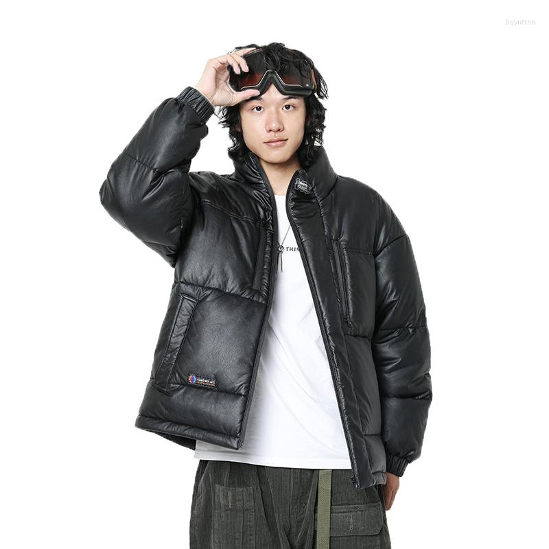 

Men's Down Style Zipper Jacket 2023 Fashion Winter For Men Teenager Casual White Stickup Collar Coat 470575, Black