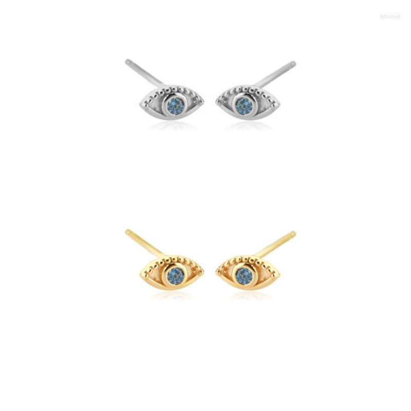 

Hoop Earrings 2023 Sea Blue Zircon CZ Piericng Stud Earring For Women Fashion Unusual Jewelry Clips Rock Punk Jewels Tiny Pendiente