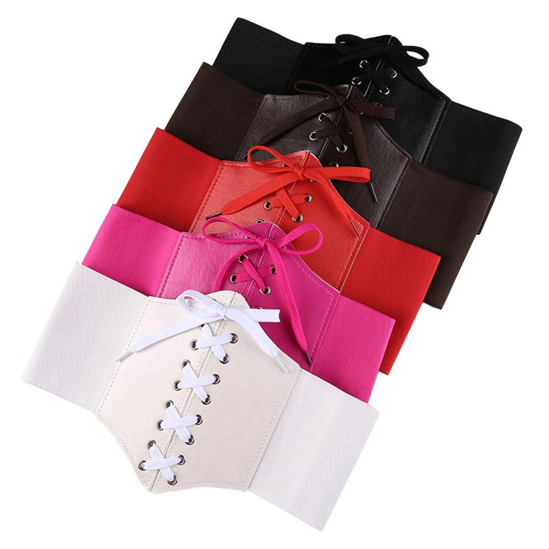 

Belts 2023 Female Corset Solid Color Close-Fitting Cummerbunds Shapewear With Drawstring Fashion Women Belt, White