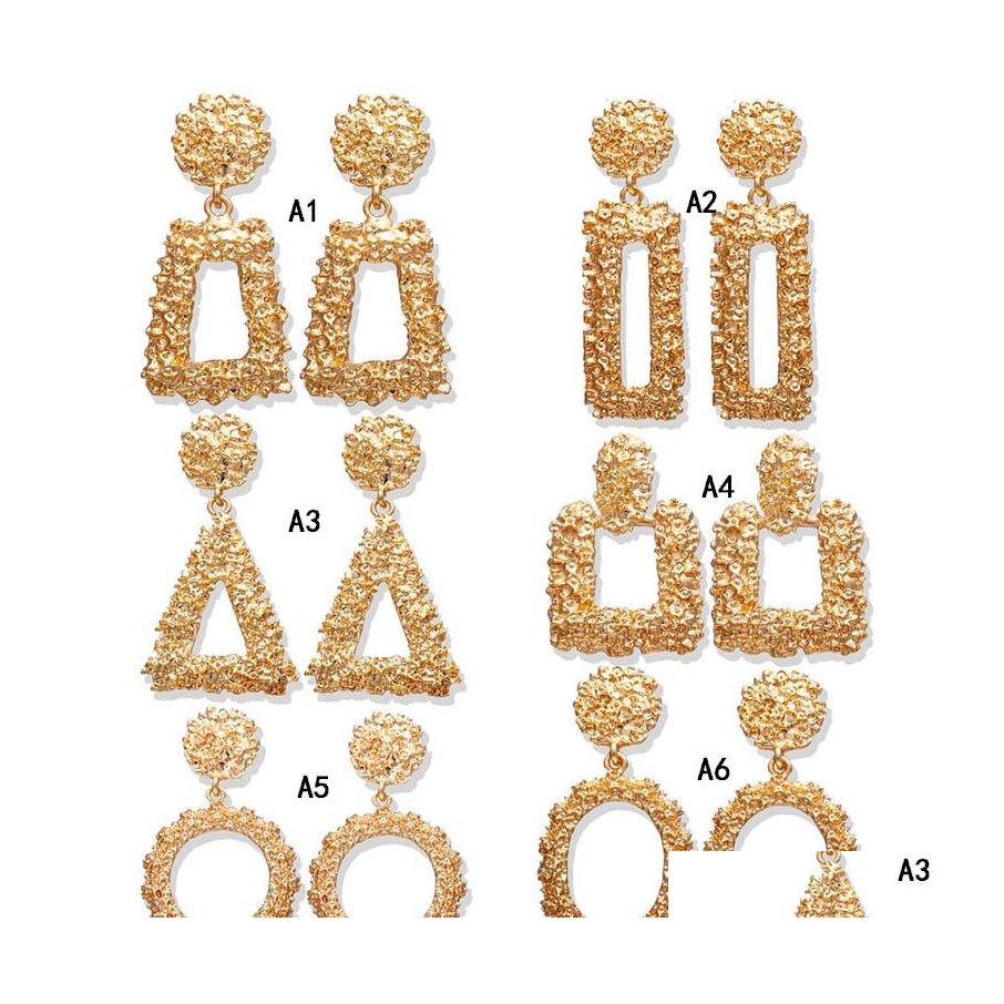 

Dangle Chandelier Bohemian Big Geometric Statement Earrings For Women Gold Rose Metal Hanging Drop Fashion Jewelry In Bk Delivery Ot3Gb