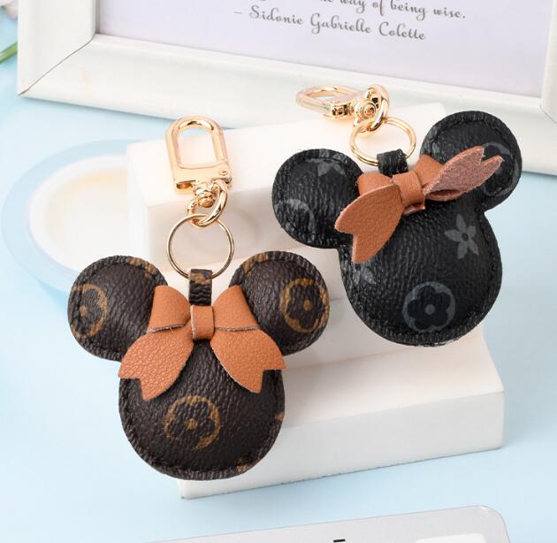 

20style Mouse Design Car Keychain Flower Bag Pendant Charm Jewelry Keyring Holder for Men Gift Fashion PU Leather Animal Key Chain