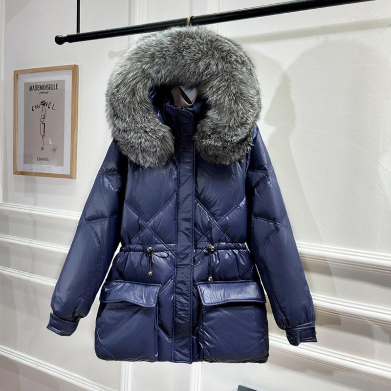 

Women' Jackets Cotton Winter White Duck Thicken Korean Clothes Outerwear Parka Warm Jacket Fur Hooded Female Coat Women Harajuku, Black faux fur