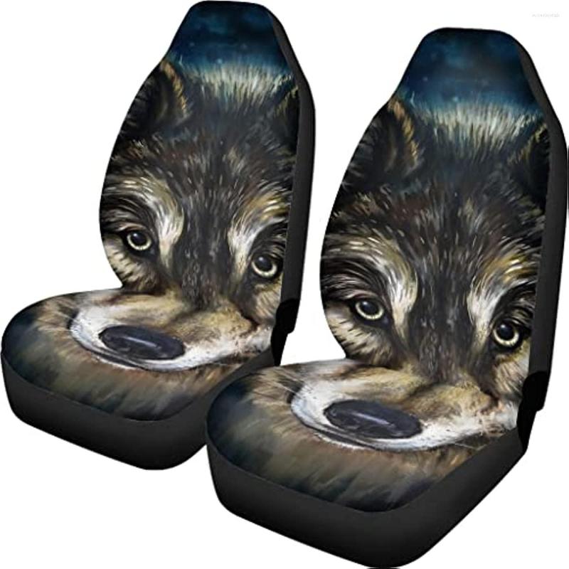 

Car Seat Covers Pehede Protector Carseat Watercolor Wolf Wildlife Animal Universal Automotive Fits Most Cars SUV Truck And Van