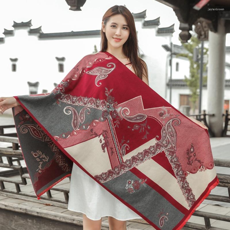 

Scarves Arrival Shawl Women's Thickening Warm Pashmina Cashmere Scarf Autumn Winter Soft Multipurpose Female Blanket