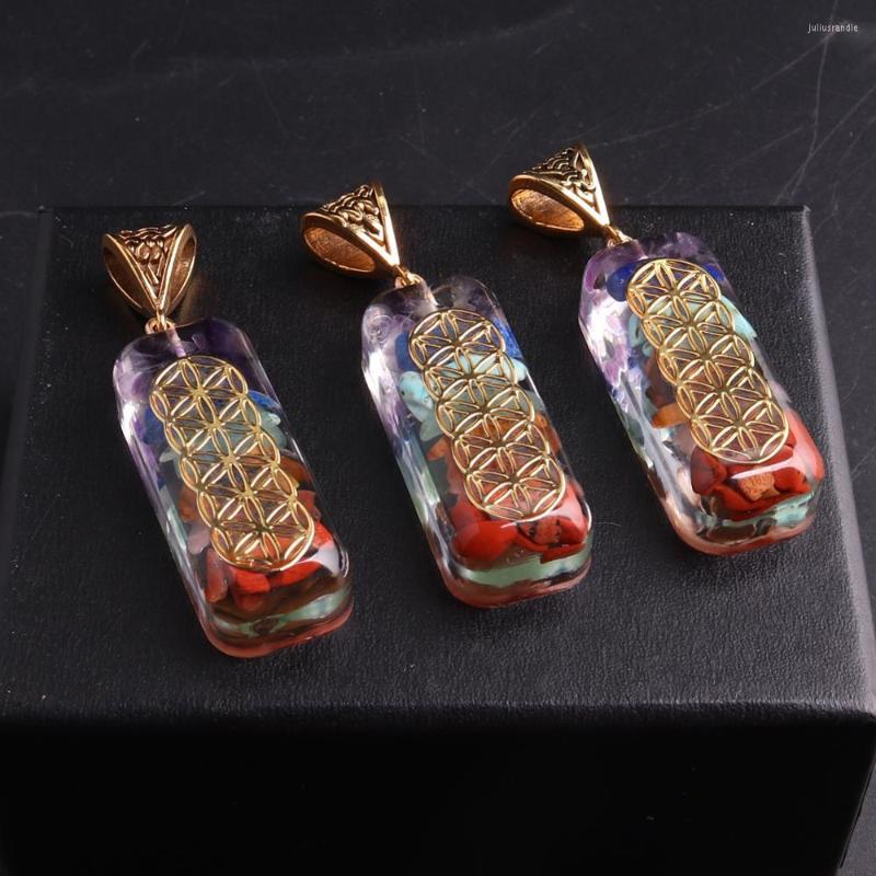 

Pendant Necklaces 12PCS 7Chakra Radiesthesia Necklace Reiki Druzy Orgonite Energy Pendulum Amethysts Lapis Lazuli Natural Stone Jewelry