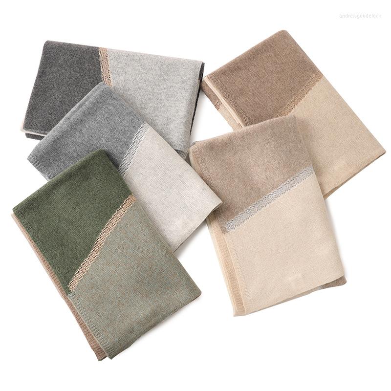 

Scarves Naizaiga 100 Cashmere Twill Gold And Silver Silk Shawl Color Matching Ladies Warm Women Shinning SN680