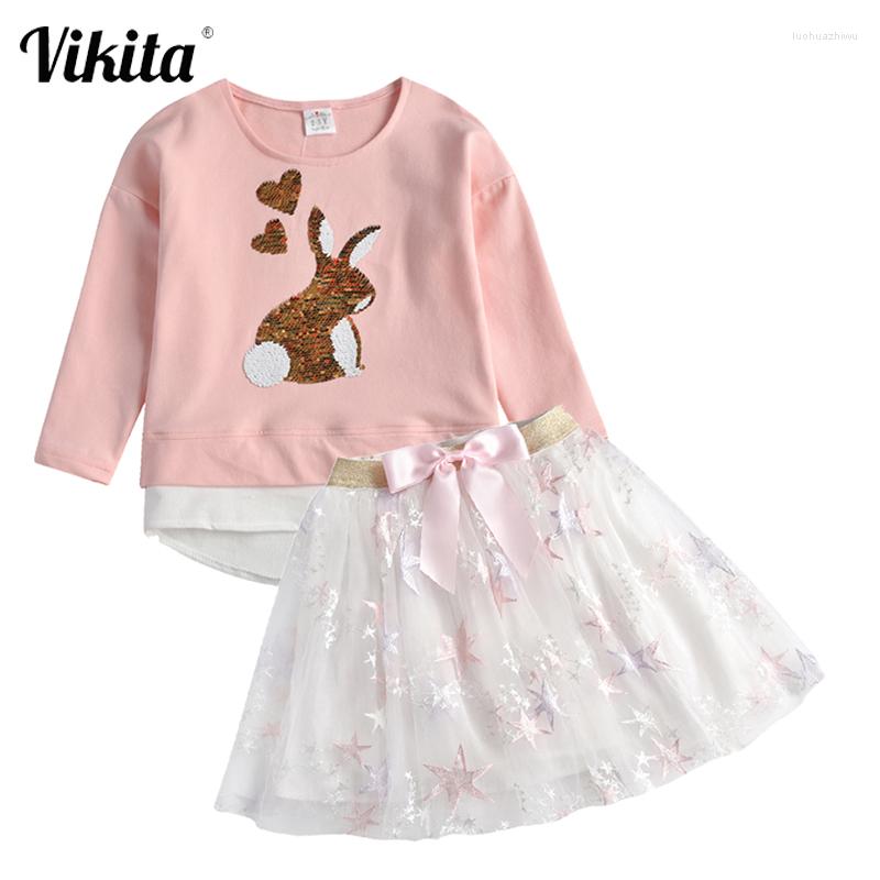 

Clothing Sets VIKITA Toddlers Kids Girls Clothes Autumn Spring Long Sleeve T-shirt Tops Lace Skirt Outfit Children, Lm51516-sk4888
