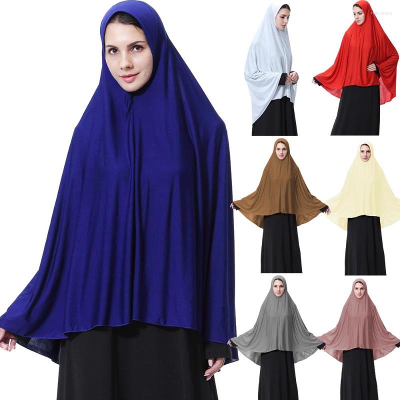 

Scarves Dubai Muslim Women's Scarf National Style Solid Color Hooded Hui Family Worship Service Arab Amira Hijab Shawls Full Cover